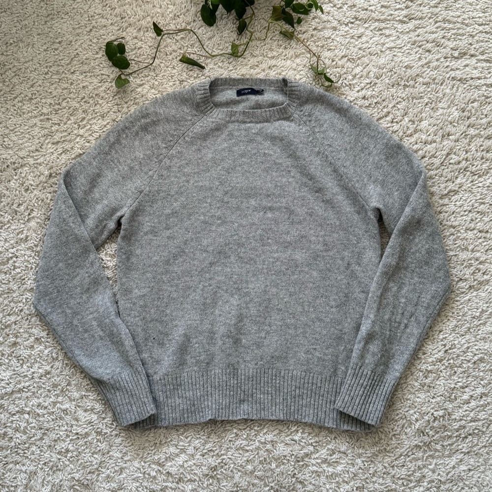 J. Crew 100% Lambs Wool Gray Sweater Size S
